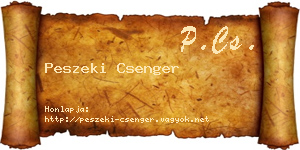 Peszeki Csenger névjegykártya